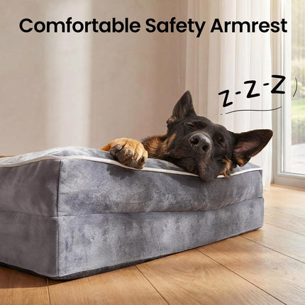 Orthopedic Memory Foam Pet Sofa Bed, 44-Inch Gray