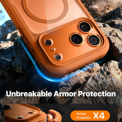 Magnetic iPhone 17 Pro Max Full Body Case with Screen Protector, Orange