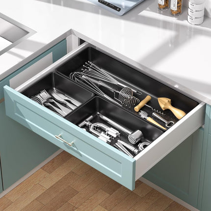 10 Pack Large Size Plastic Drawer Organi - closeup