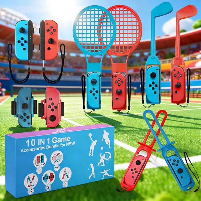 Nintendo Switch Sports Accessories Bundle 10-in-1 - front view