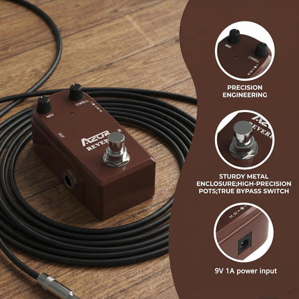 Spring Reverb Guitar Effect Pedal with True Bypass Aluminum Alloy Case