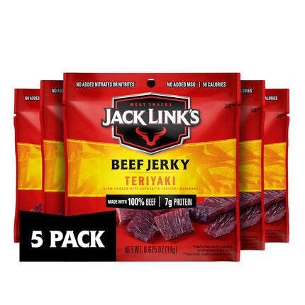 Teriyaki Beef Jerky Multipack - 5 Count, 0.625 oz Bags