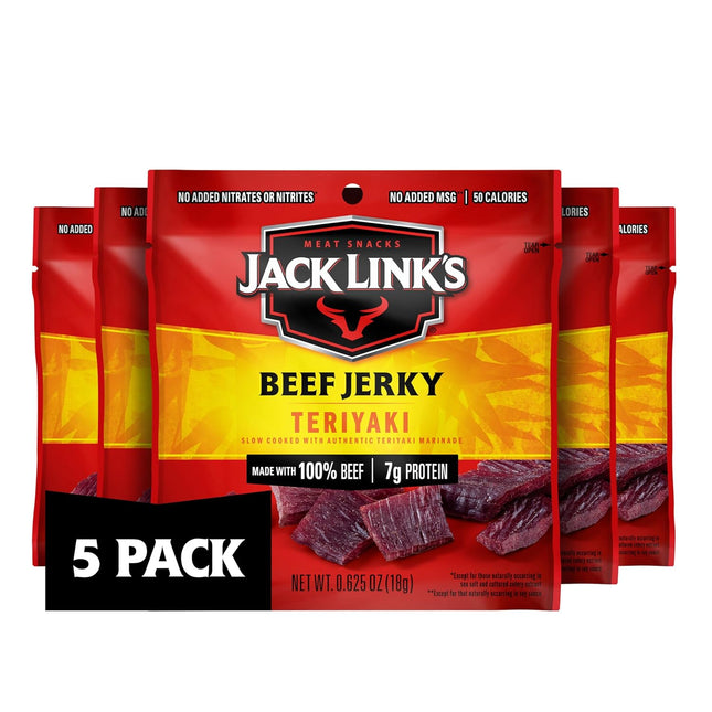 Teriyaki Beef Jerky Multipack - 5 Count, 0.625 oz Bags