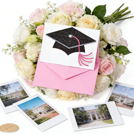 Pink Graduation Card Envelope with V-Flap