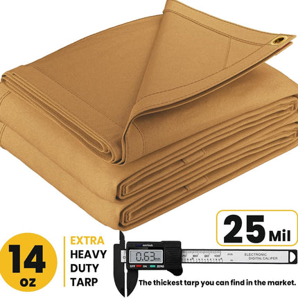 TerraBound TierraRumbo PROTARP Heavy Duty 14 OZ Water Resistant Canvas Tarp — Outdoor & Adventure