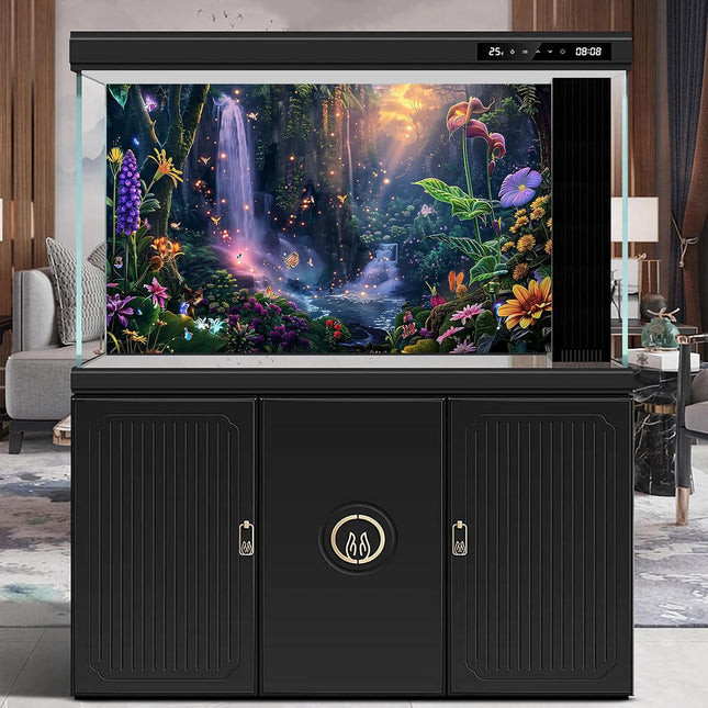 Fantasy Garden Aquarium & Terrarium Backdrop Poster, 30 x 12 in