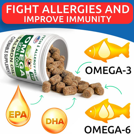 PawHaven RefugioPata BARK&SPARK Omega 3 for Dogs - 360 Fish Oil Treats for Dog Shedding — Pet Supplies
