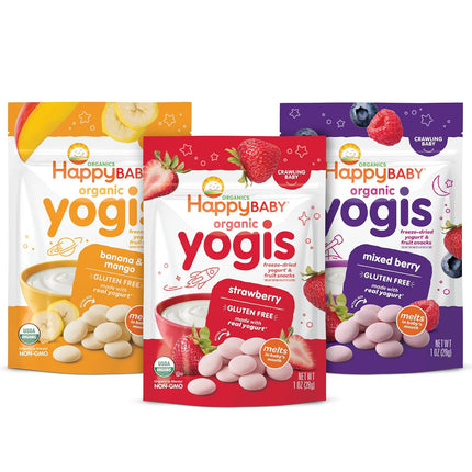 Organic Yogurt & Fruit Baby Snacks, 3 Flavor Variety Pack, 1 oz Pack of 3