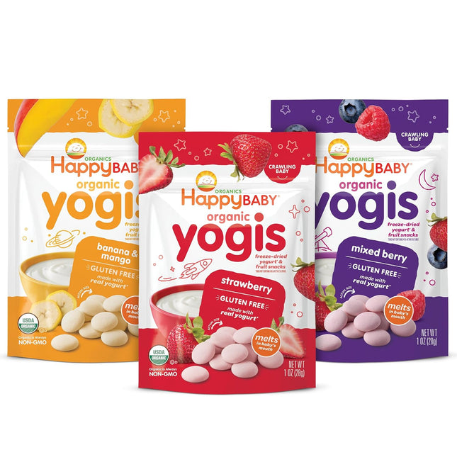 Organic Yogurt & Fruit Baby Snacks, 3 Flavor Variety Pack, 1 oz Pack of 3