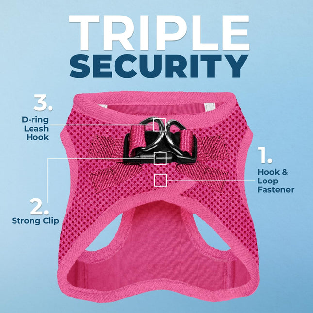 Fuchsia Step-In Air Mesh Pet Vest Harness, Small