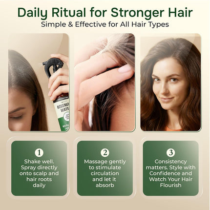 Rosemary Water Hair Spray, 4 oz, Made in USA