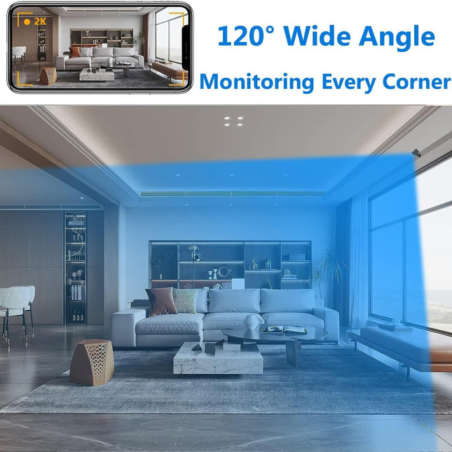 2K Mini WiFi Hidden Security Camera with App Monitoring