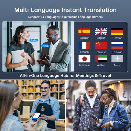AI Real-Time Translation Earbuds with Bluetooth 5.4
