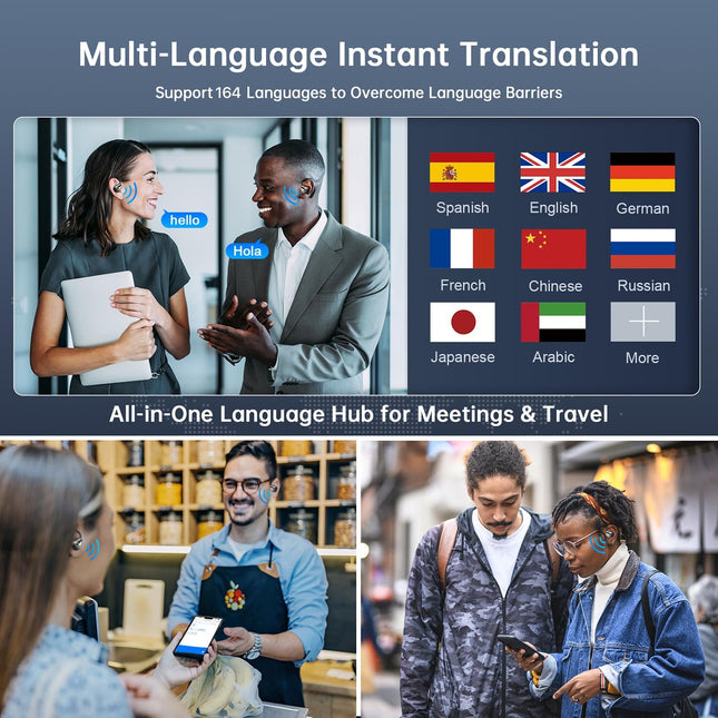 AI Real-Time Translation Earbuds with Bluetooth 5.4