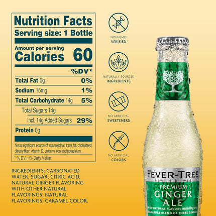 Premium Ginger Ale Mixer, 6.8 fl oz Bottles, Pack of 24