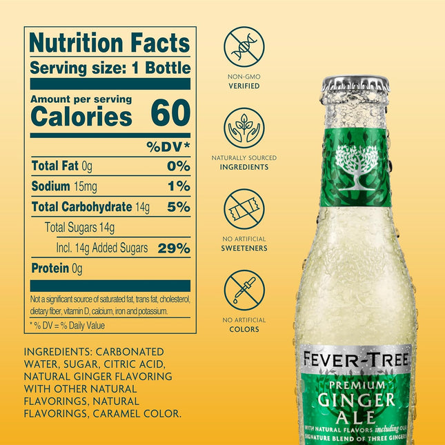Premium Ginger Ale Mixer, 6.8 fl oz Bottles, Pack of 24