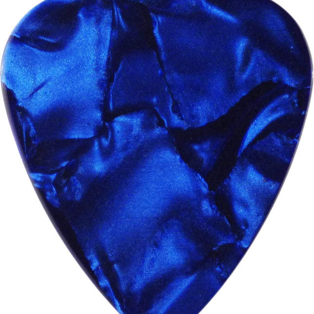 Celluloid Dark Blue Pearl Guitar or Bass Picks, 0.46 mm Light Gauge, 351 Shape, 24 Pack