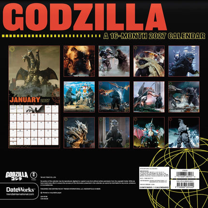 SourceToHome FuenteACasa 2027 Godzilla - Classic Wall Calendar — Home & Lifestyle