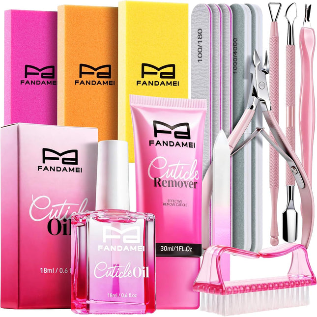 Manicure Prep Tools Set with Nail Files, Buffers and Cuticle Care Tools
