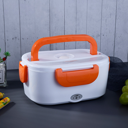 2-in-1 Electric Heating Lunch Box dimensions and capacity infographic