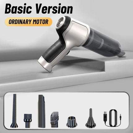 Portable car vacuum blower power cord and plug connection detail