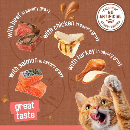 Friskies Extra Gravy Wet Cat Food Chunky 24ct Variety Pack (With Chicken — Pet Supplies