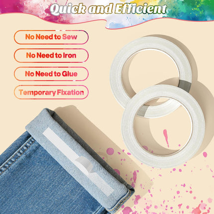 2 Rolls Double-Sided No-Sew Fabric Hem Tape