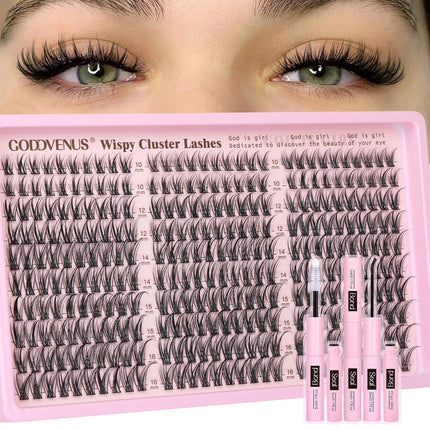 Wispy Lash Clusters Kit, 300-Piece C Curl DIY Extensions, 10-16mm