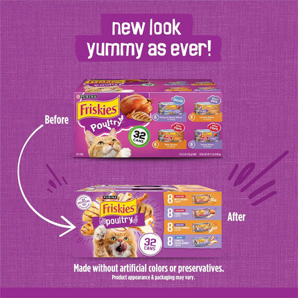 Friskies Gravy Wet Cat Food Variety Pack, Poultry Shreds — Pet Supplies