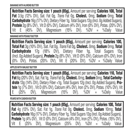 Nutty Blends Stage 2 Fruit & Nut Butter Puree Pouches, 6+ Months, 8 Variety Count
