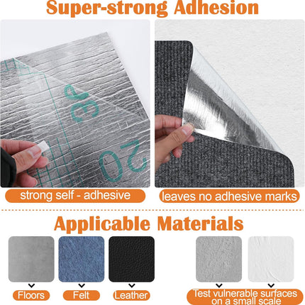 Dark Gray Trimmable Self-Adhesive Cat Scratch Pad - 78.7 x 15.8 in