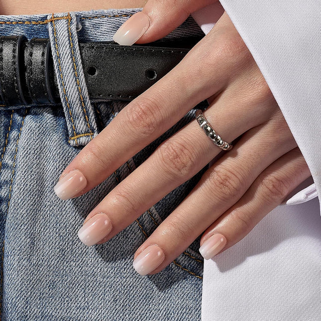 Square Ombre Soft Gel Press-On Nails - Vanilla Cream