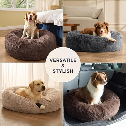 36 in Calming Donut Dog Bed with Removable Washable Cover
