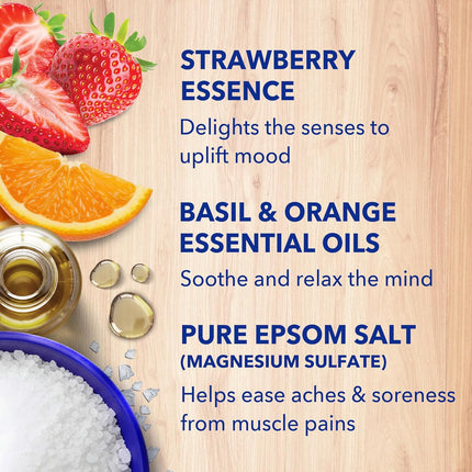 Epsom Salt Magnesium Soak, Strawberry with Basil & Orange, 3 lbs