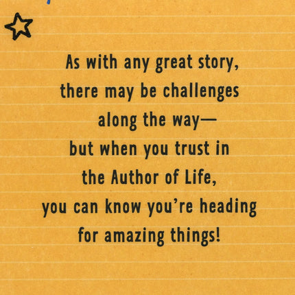 Religious Graduation Card - God Is Writing Your Next Chapter