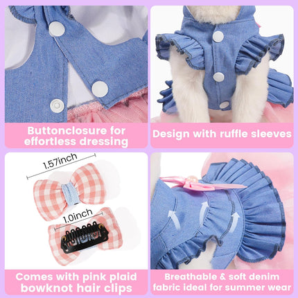 Denim Princess Dress for Small Dogs, XX-Small