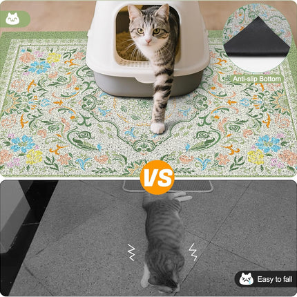 Cat Litter Mat with Non-Slip Bottom, 33" x 22"