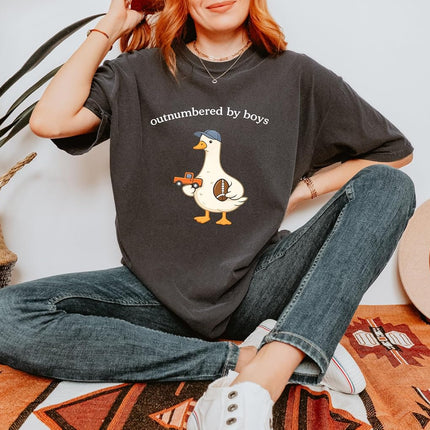Outnumbered By Boys Funny Boy Mom Shirt