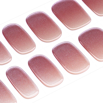 Cinnamon Glow Semi Cured Gel Nail Strips - 28 Mirror Gel Nail Wrap Stickers