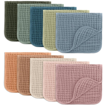 Muslin Burp Cloths 20" x 10", Pack of 10