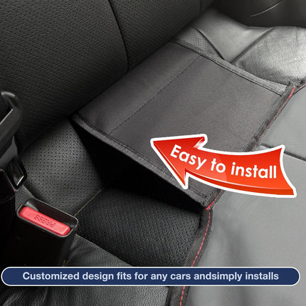 Car Seat Protector for Kids, Anti-Slip Thick Padding, 2 Storage Pockets, Universal Fit, Black 2 Pack