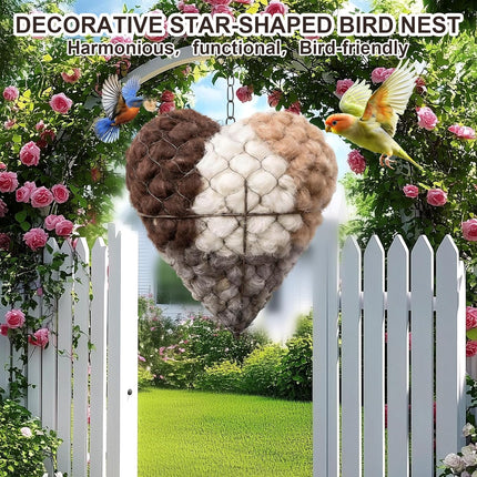 Refillable Alpaca Fiber Heart Bird Nest for Garden