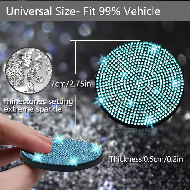 DriveForge ForjaRuta NBTEPEM 2pcs Bling Car Cup Holder Coaster, 2.75 inch Anti-Slip Shockproof — Auto & Moto