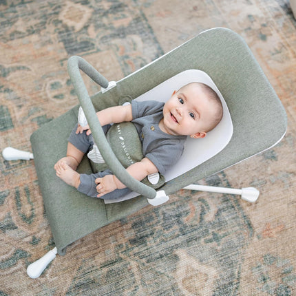 Highland Baby Bouncer | Infant 0-6 Months | 3-Position Recline | Sage Tweed