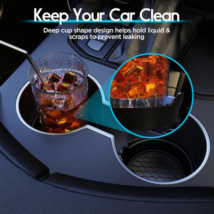 Universal Waterproof Non-Slip Car Cup Coasters, 2 Pack Black