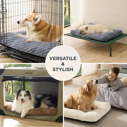 Washable Grey Dog Crate Bed, 35" x 23" x 3.5"