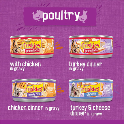 Friskies Gravy Wet Cat Food Variety Pack, Poultry Shreds — Pet Supplies