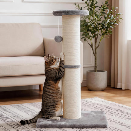 PawHaven RefugioPata PAWSCRAT Cat Scratching Post 32" Tall, Large Diameter Natural Sisal Cat — Pet Supplies