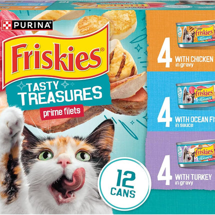 Friskies Wet Cat Food Variety Pack, Tasty Treasures Prime Filets — Pet Supplies