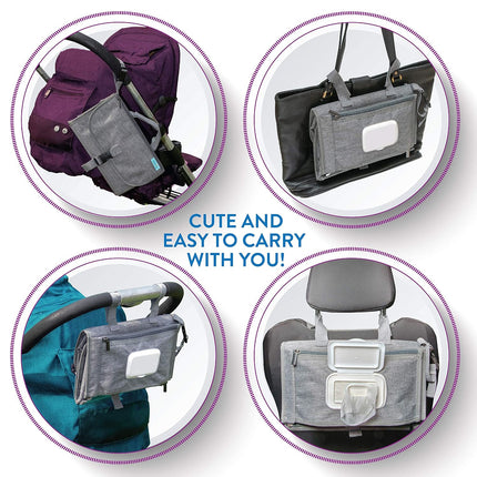 Grey Portable Baby Diaper Changing Pad Travel Kit